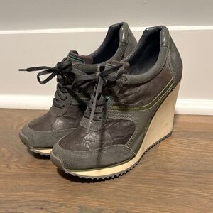 Philip Simon Gray Women’s Wedge Sneakers